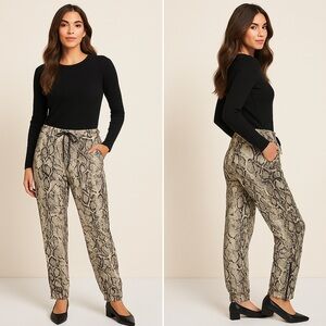 Tart Snake Print Joggers - Black and Tan